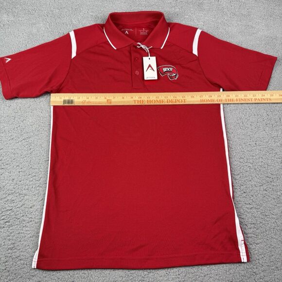 Western Kentucky Hilltoppers Shirt Men Small Red Antigua Polo WKU Towel Logo NWT - Picture 8 of 12